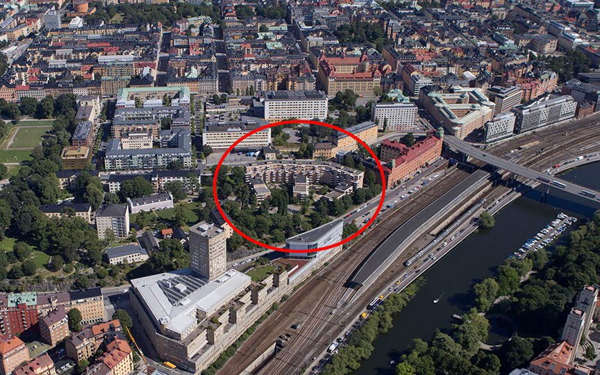 Flygbild över kvarteret Silverskopan 3